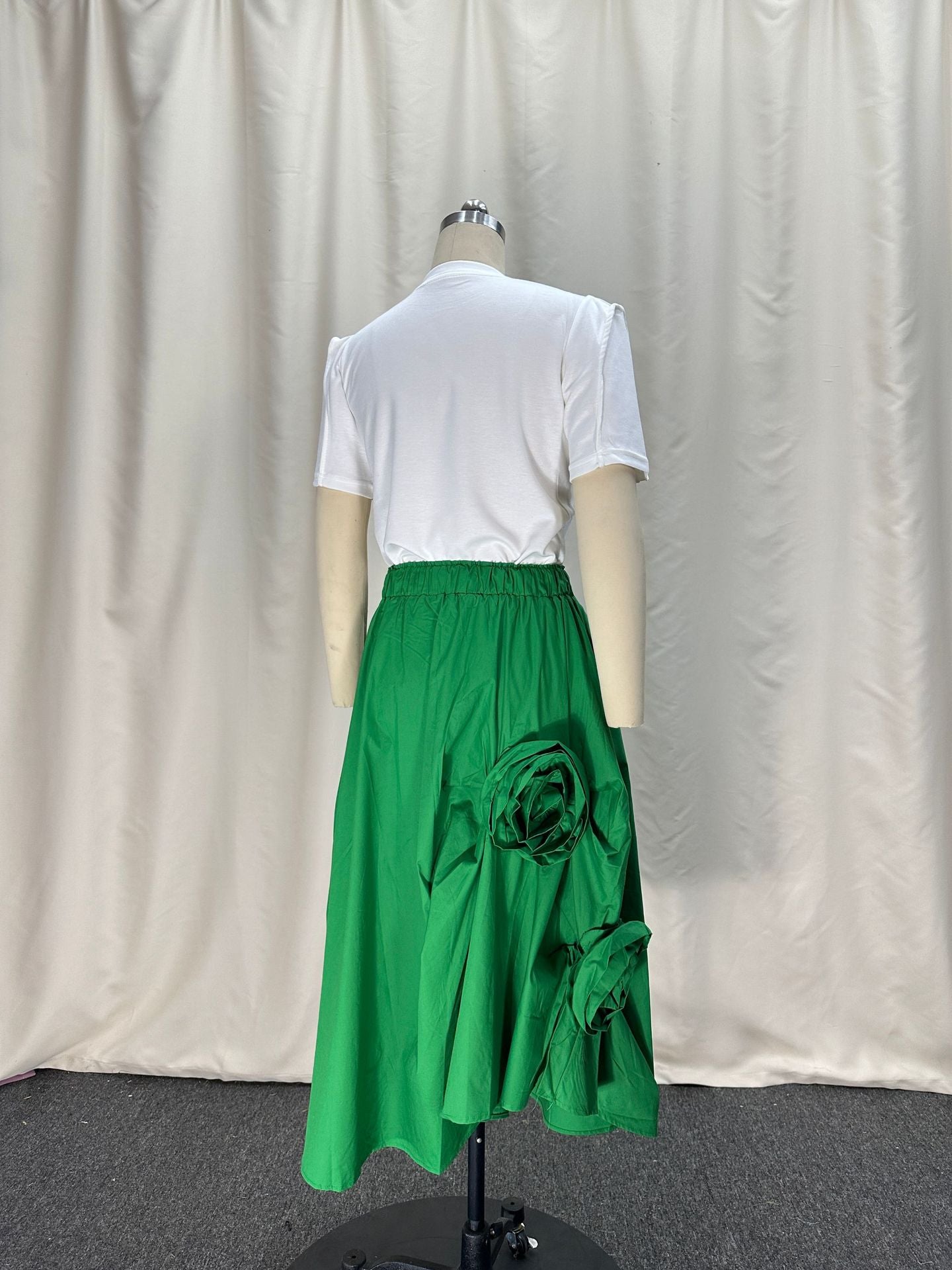 Women African Flower Rose Skirt 15