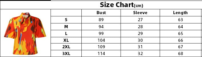 Women Printed Lace-Up Bubble Short Sleeve Shirt Top 11