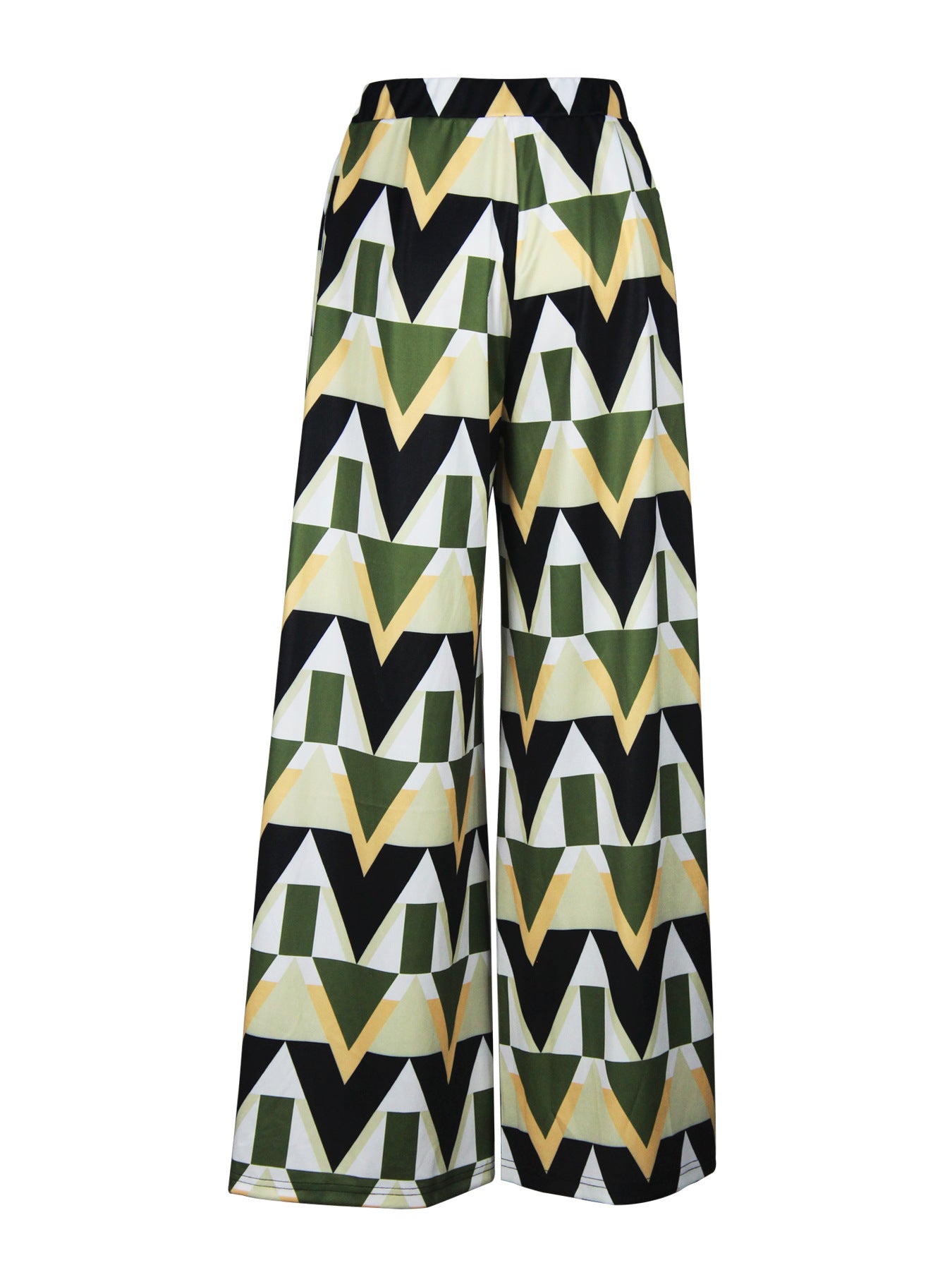 Spring and Autumn Women's Fashionable Loose High Waisted Wide Leg Pants Printed Straight Casual trousers 16