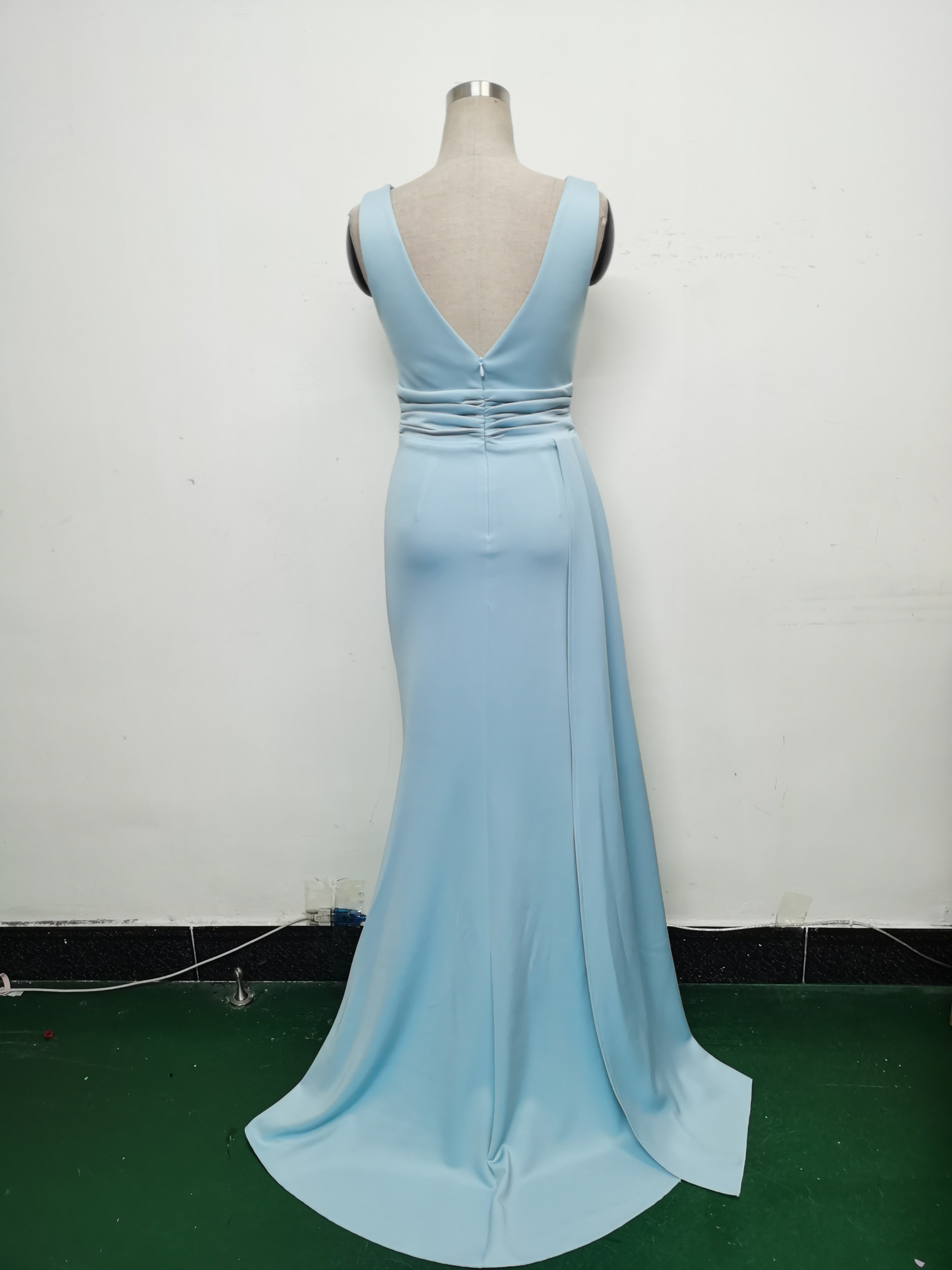 Women Pleated Satin Evening Dress 29