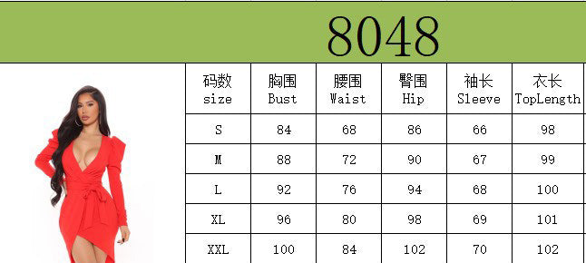 Sexy V-Neck Puff Sleeve Lace-Up Solid Color Dress 9