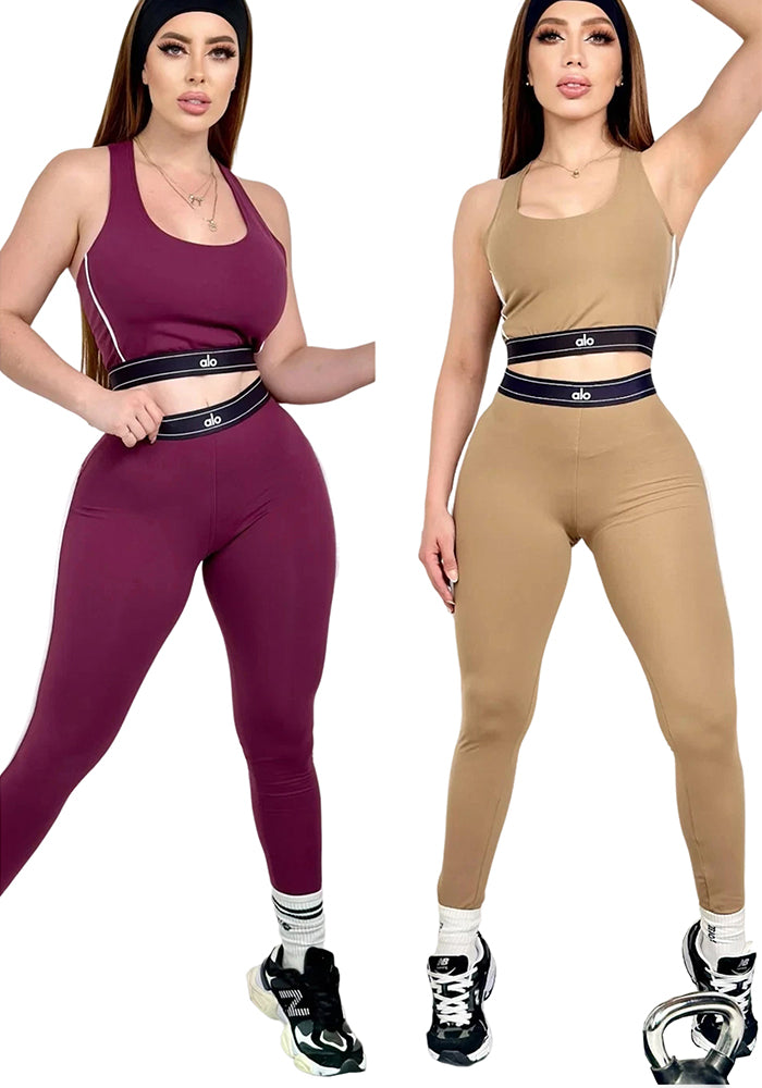 Women summer yoga sports vest and Pants two-piece set