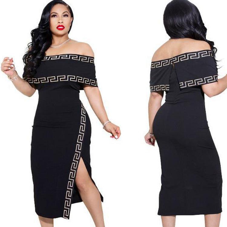 Women Fall Off-Shoulder Sexy Slit Dress 4