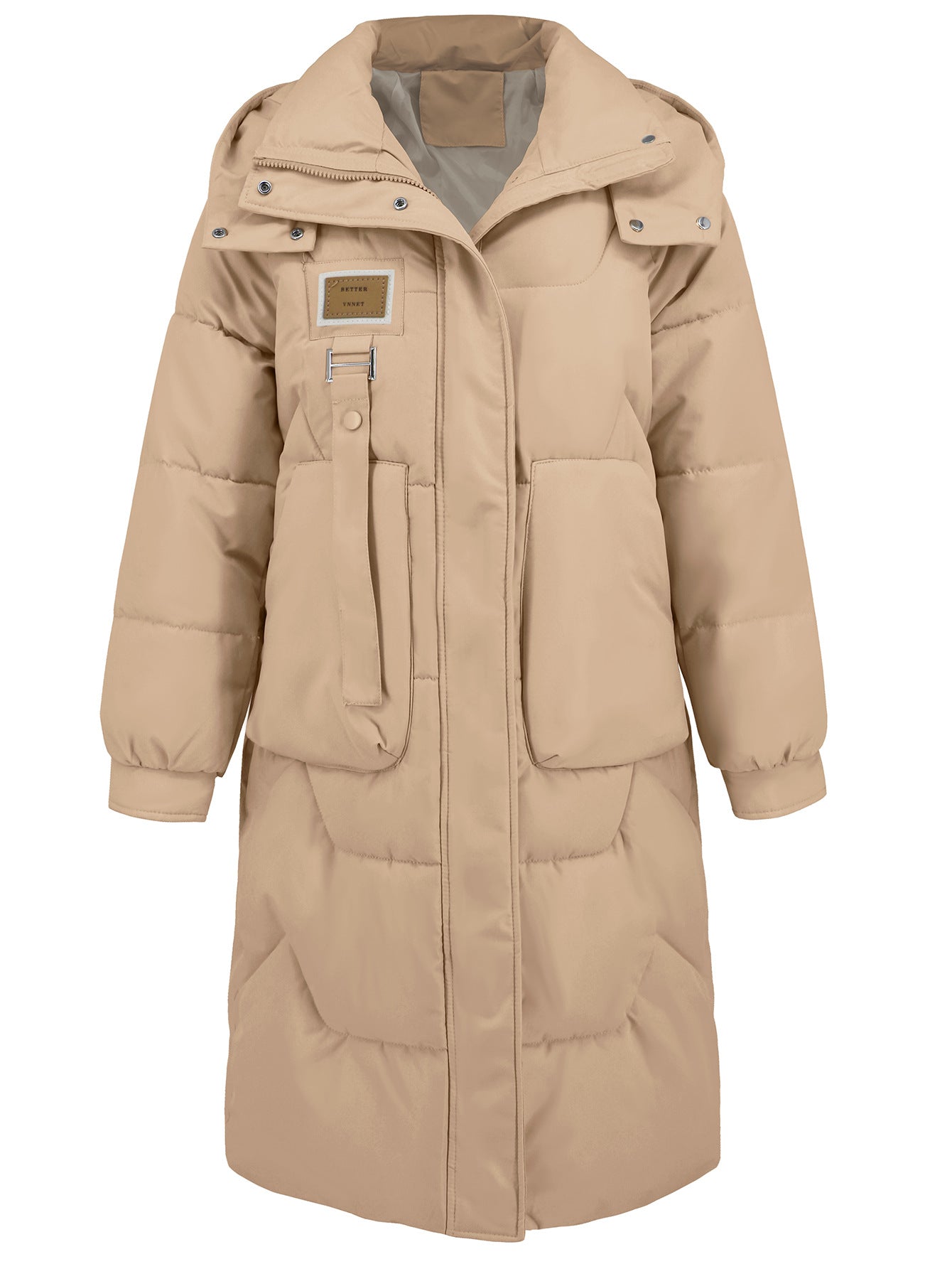 Women's Autumn Winter Long Sleeve Warm Hooded Cotton-Padded Long Coat 12