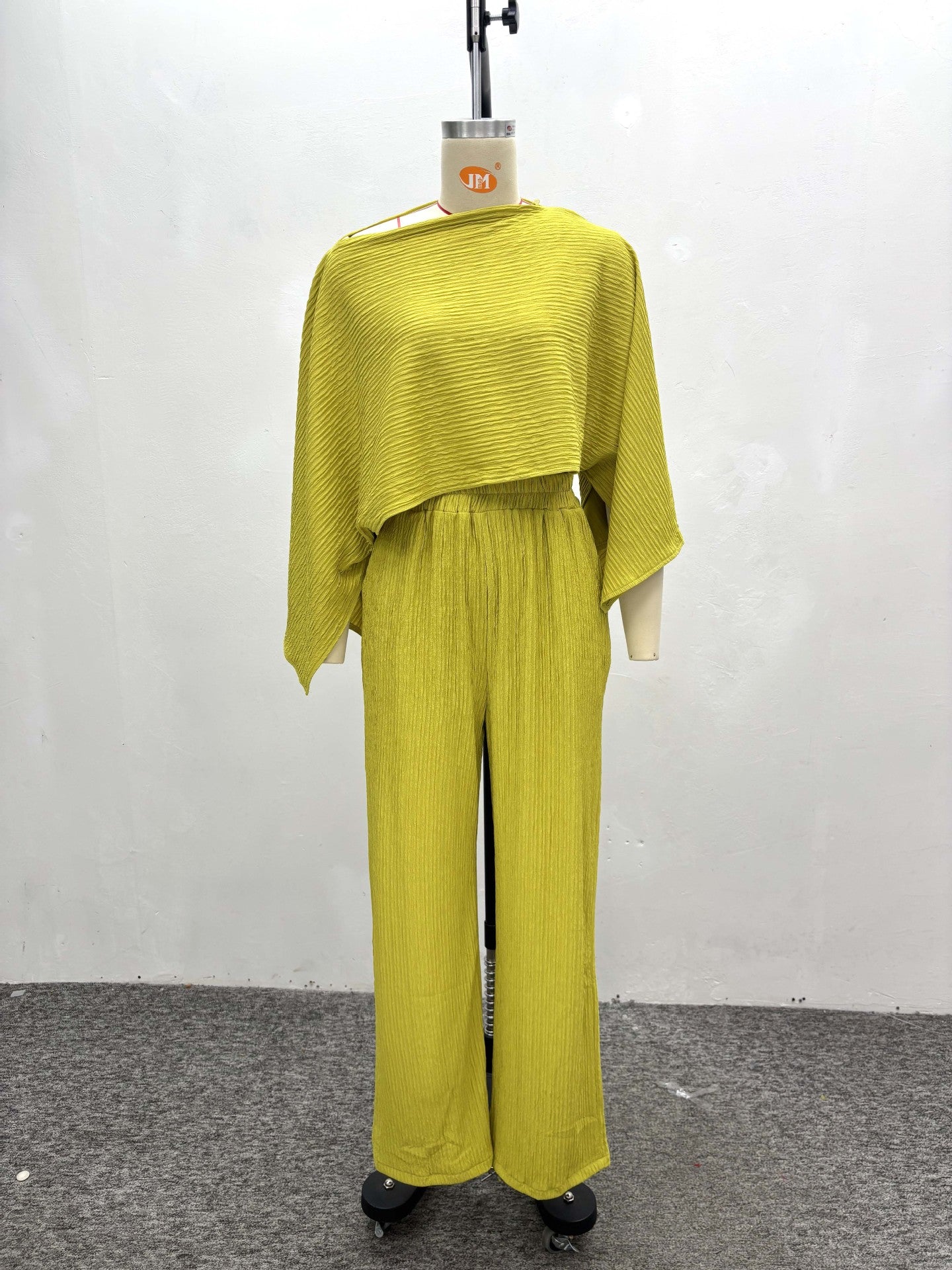 Women's Pleated Slash Shoulder Top and Pants Africa Chic Set 14