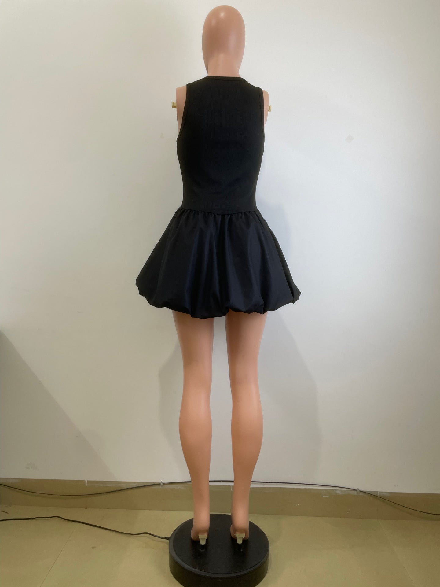 Summer  Hollow Sleeveless Mini Bubble Dress 5