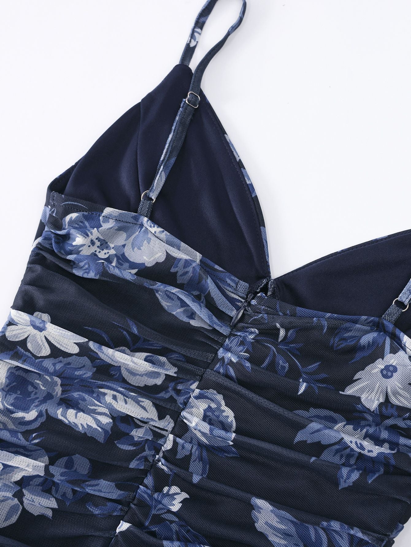 Sheer Mesh Strap Low Back Fishtail Gown 19