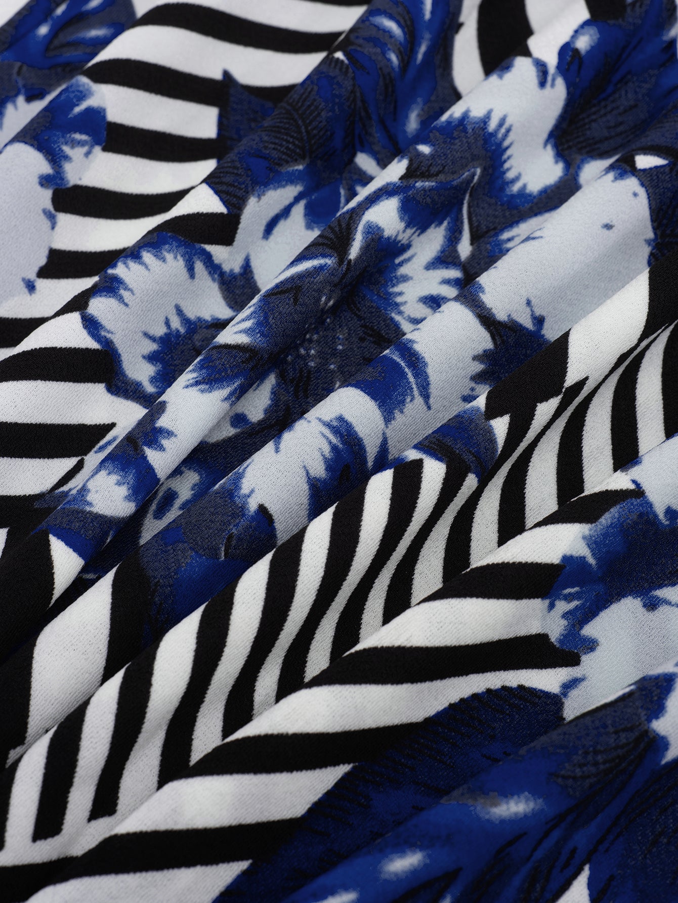 Autumn Plus Size Round Neck Print Patchwork Chic Career Bodycon Dress 12