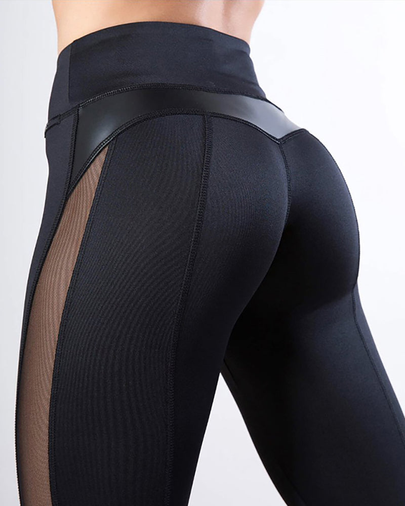 Women's Mesh Patchwork Slim Tight Leggings 3