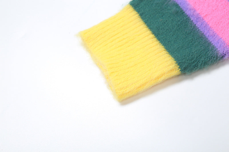 Autumn Women's Sexy Knitting Long-Sleeved Contrast Color Top High Waist Bodycon Skirt Suit For Women 21