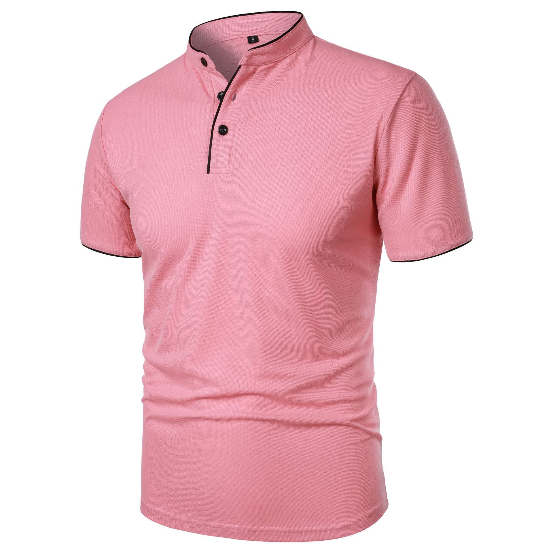 Men's Summer Solid Short Sleeve Polo T-shirt 31