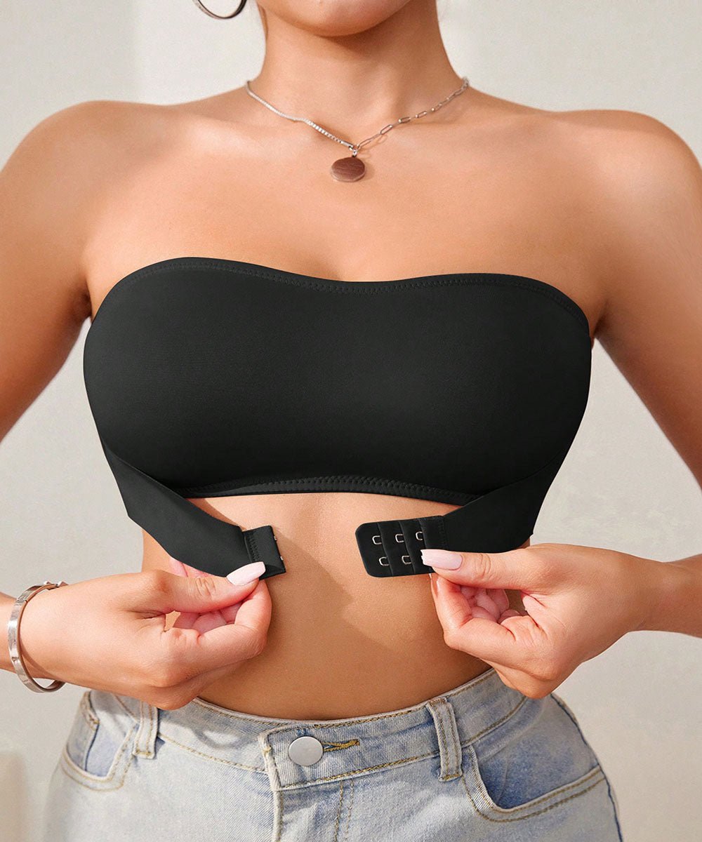 Sexy Seamless Front Closure Strapless Bra Anti - Peek Thin Non - Slip Push - Up Bustier Tank Bra Women - BamBam