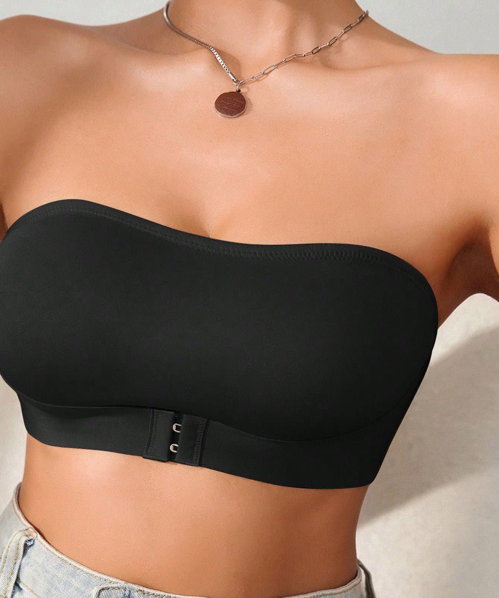Sexy Seamless Front Closure Strapless Bra Anti - Peek Thin Non - Slip Push - Up Bustier Tank Bra Women - BamBam