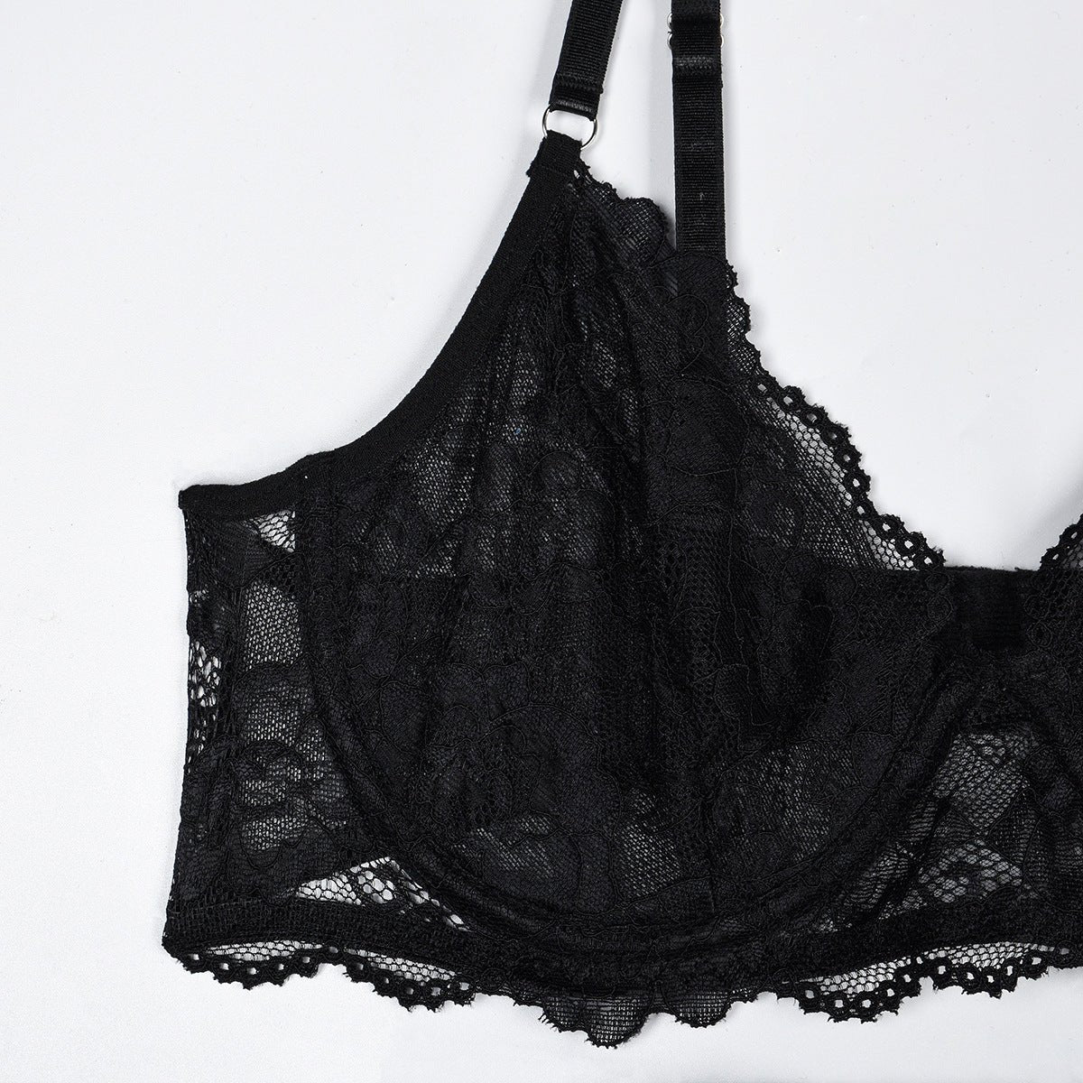 Women Black Sexy Mesh Puff Skirt Lingerie Set - BamBam