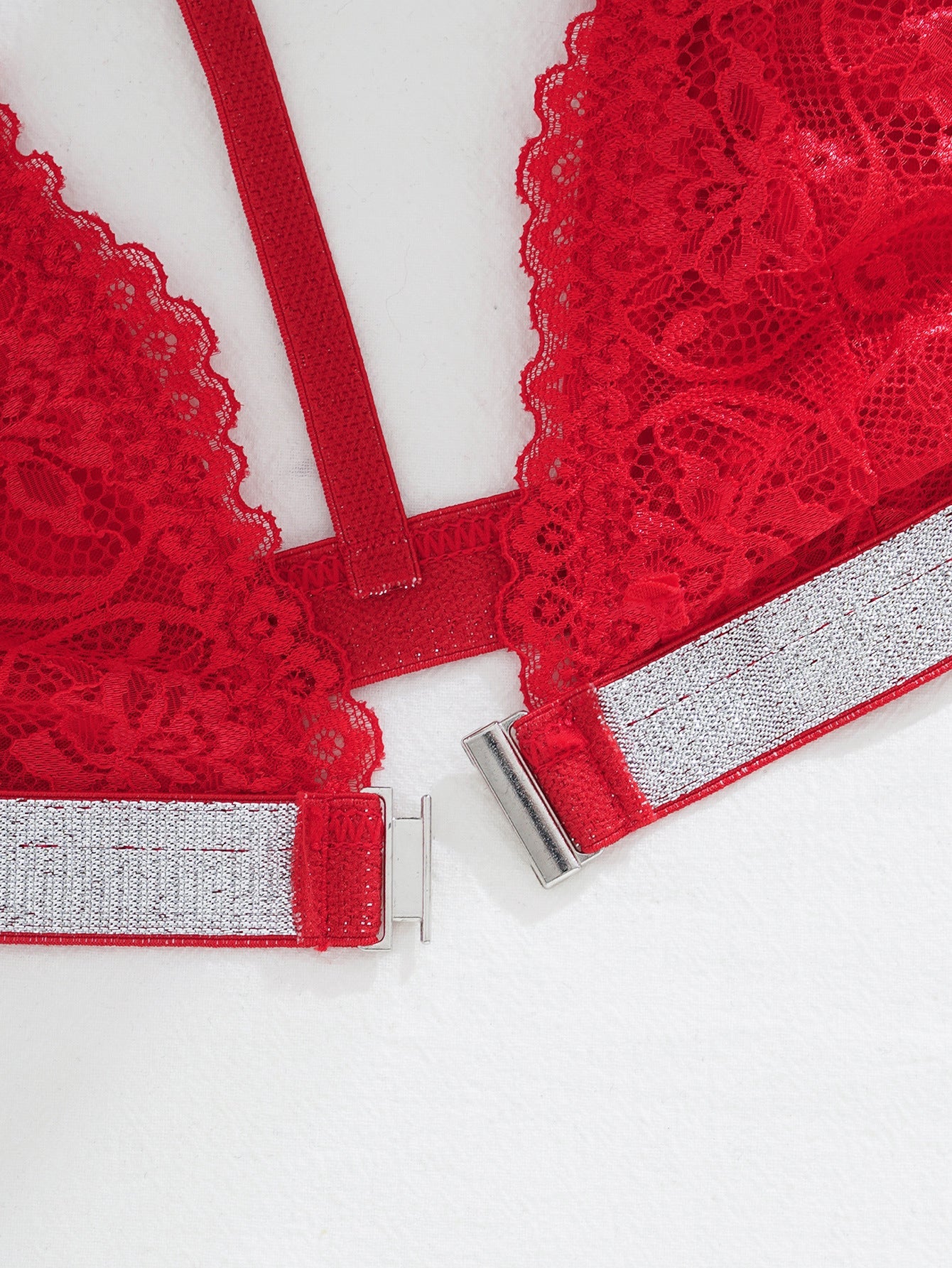 Women Halter Neck Backless Triangle Bra with Detachable Buttons Bras - BamBam