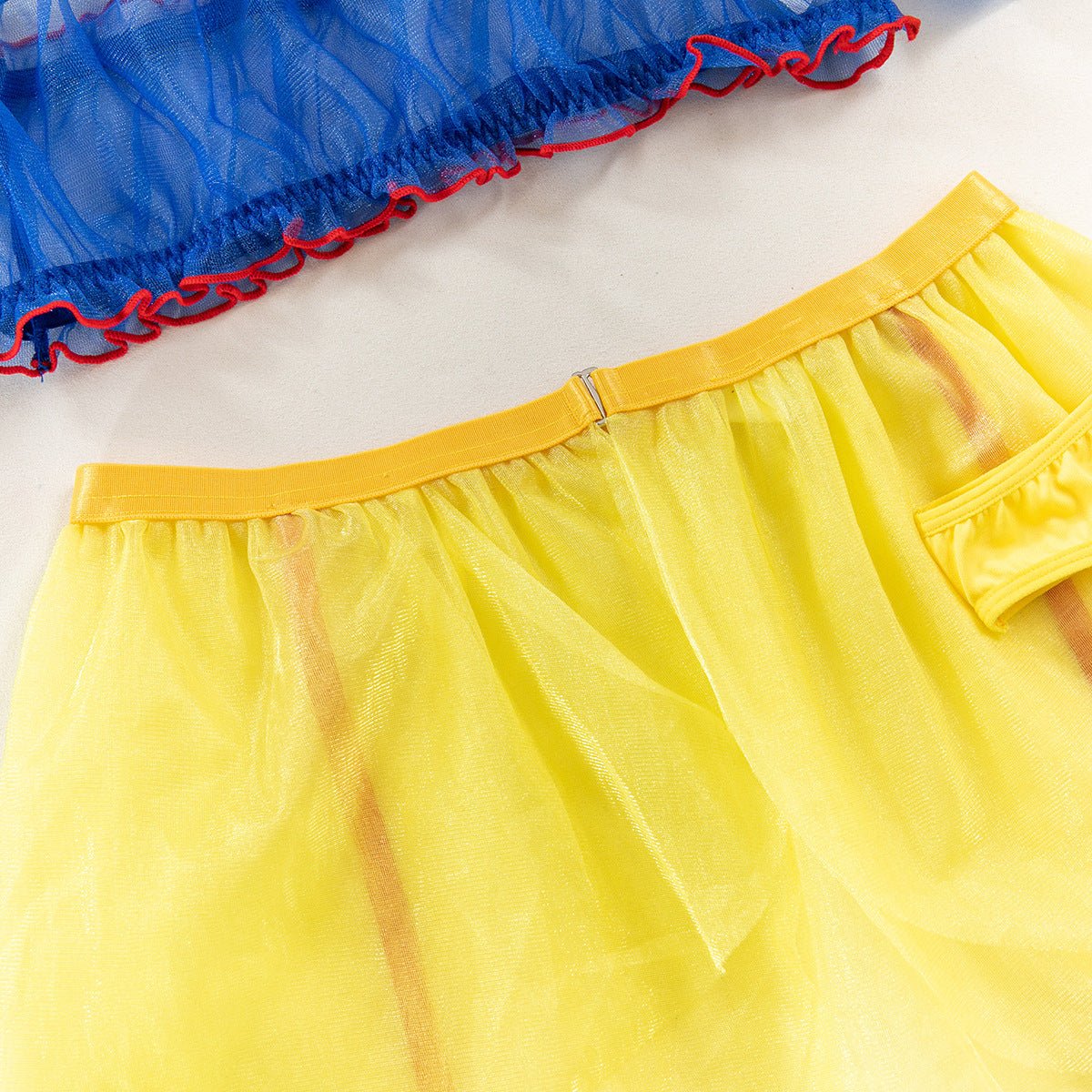 Women Halter Neck maid uniform Snow White see - through uniform with stockings sexy lingerie set - BamBam