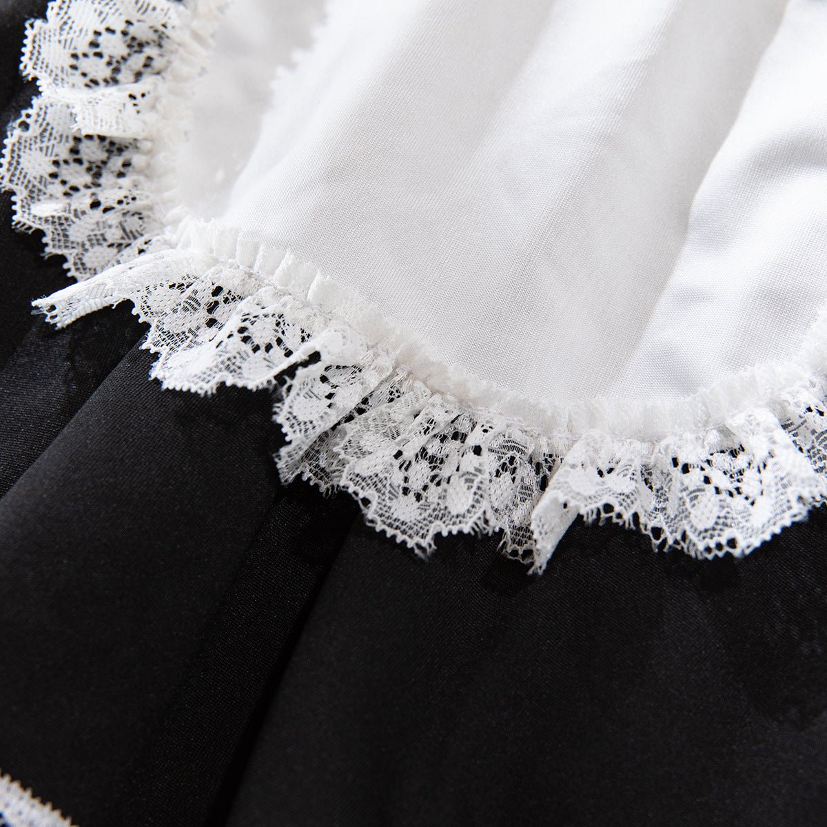 Women lace - up maid Pu - Leather cosplay uniform Sexy lingerie set - BamBam