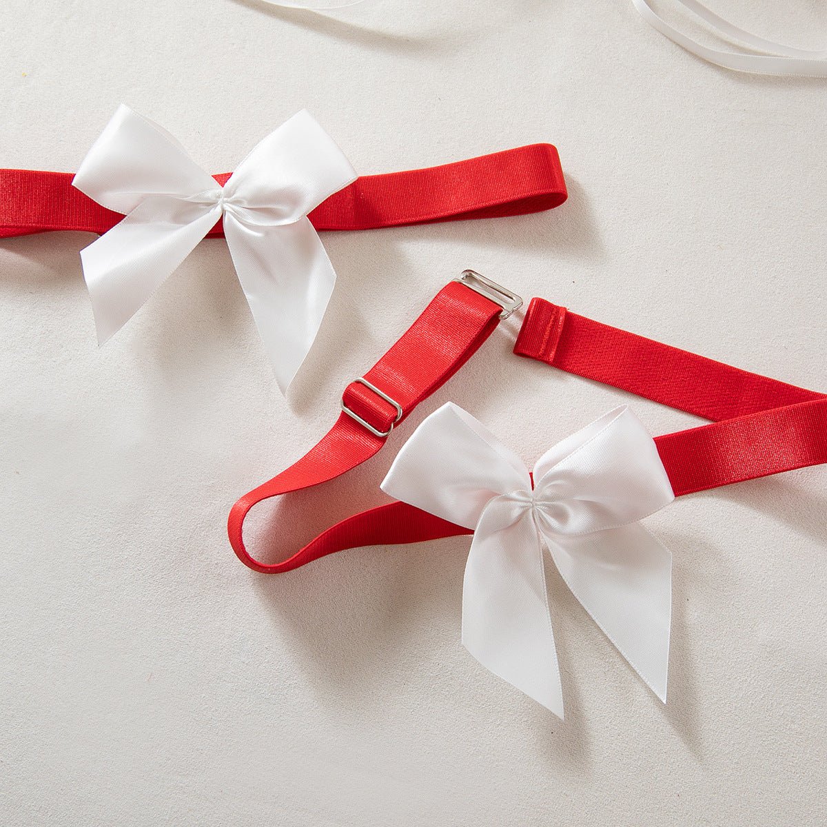 Women lace - up maid Pu - Leather cosplay uniform Sexy lingerie set - BamBam