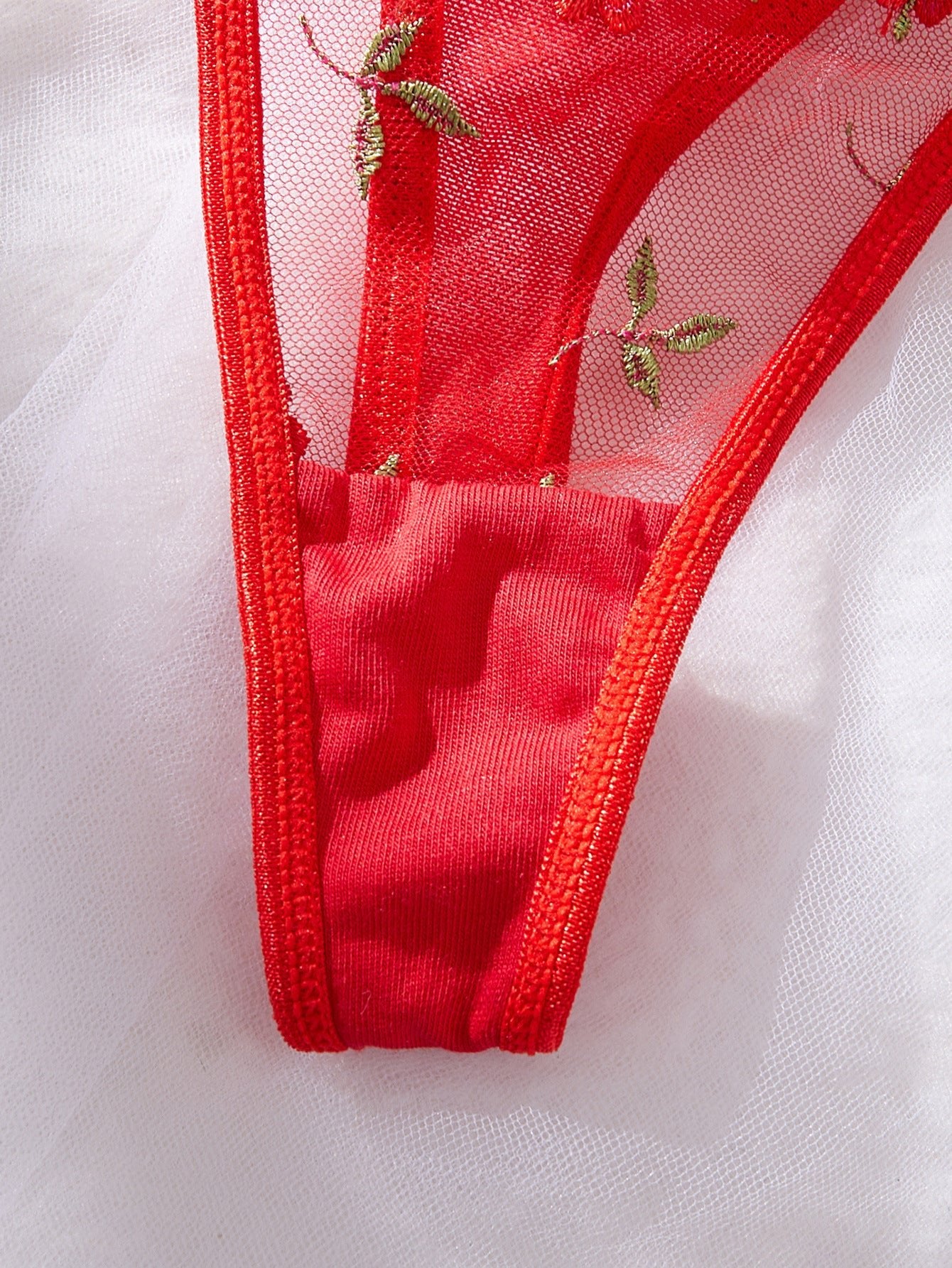 Women Mesh Floral Embroidered Underwire Bra Sexy Lingerie - BamBam