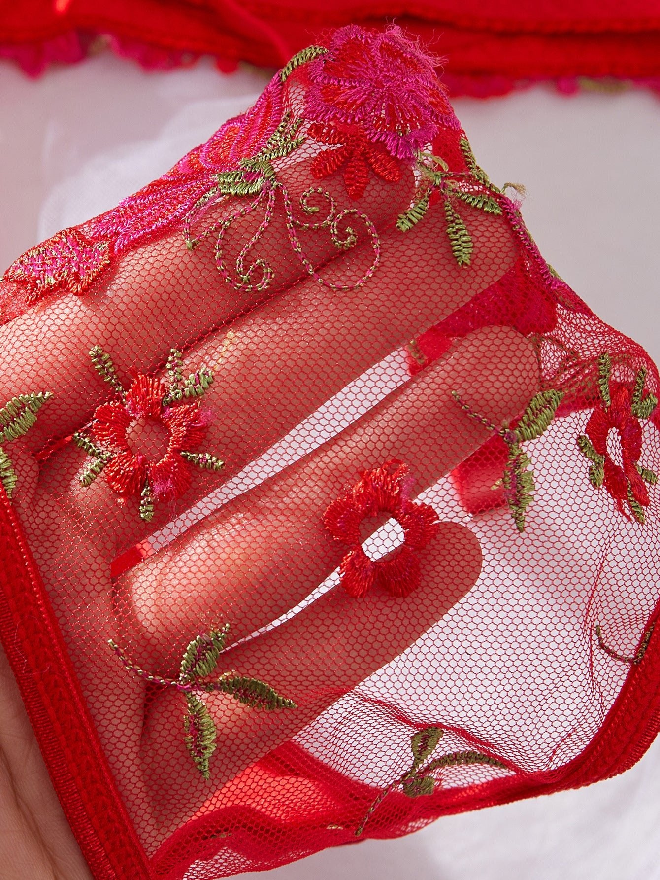 Women Mesh Floral Embroidered Underwire Bra Sexy Lingerie - BamBam