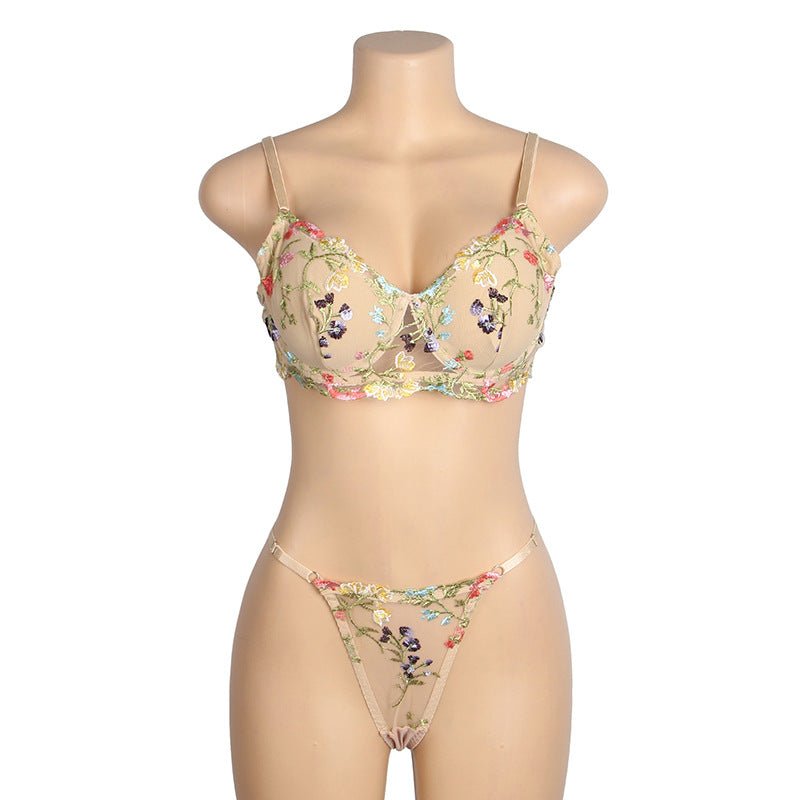 Women Plus Size Underwire Bra Embroidered Sexy Lingerie - BamBam