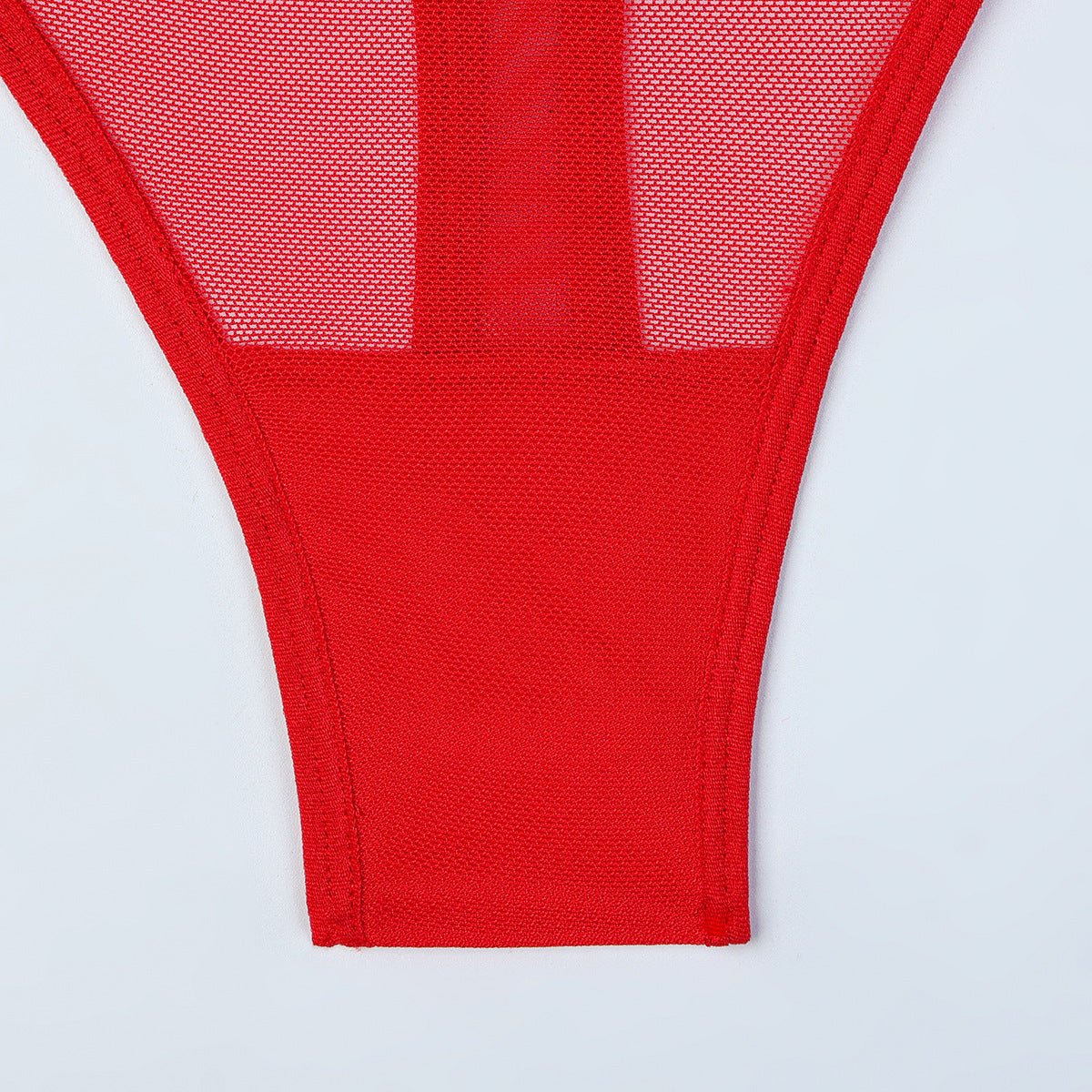 Women Red Heart Print Embroidered Rose Flower Sexy Lingerie Set - BamBam