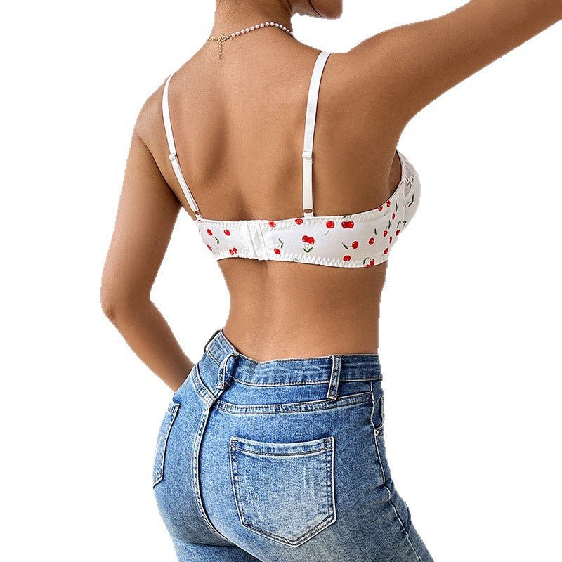 Women sexy cherry print camisole top, Outdoor Wear Basics tank top - BamBam