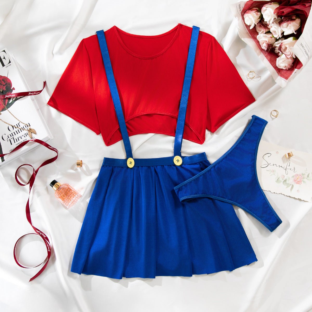 Women sexy party uniform passionate seductive suspender Sexy lingerie set - BamBam