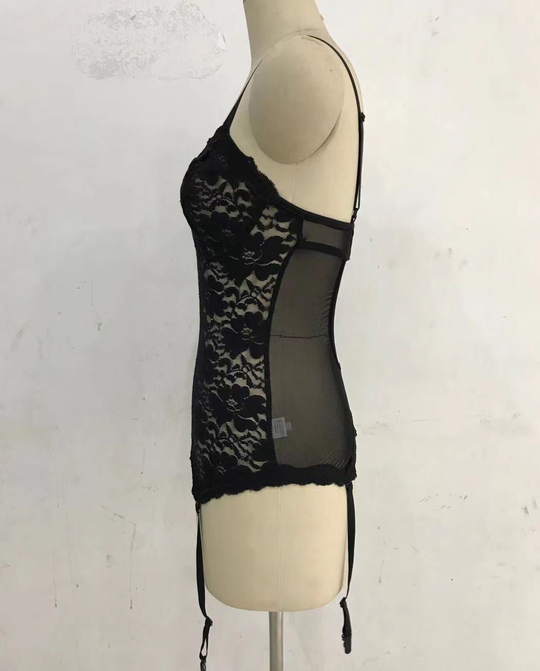 Women Strapless Lace Patchwork Sexy Bodycon Dress - BamBam