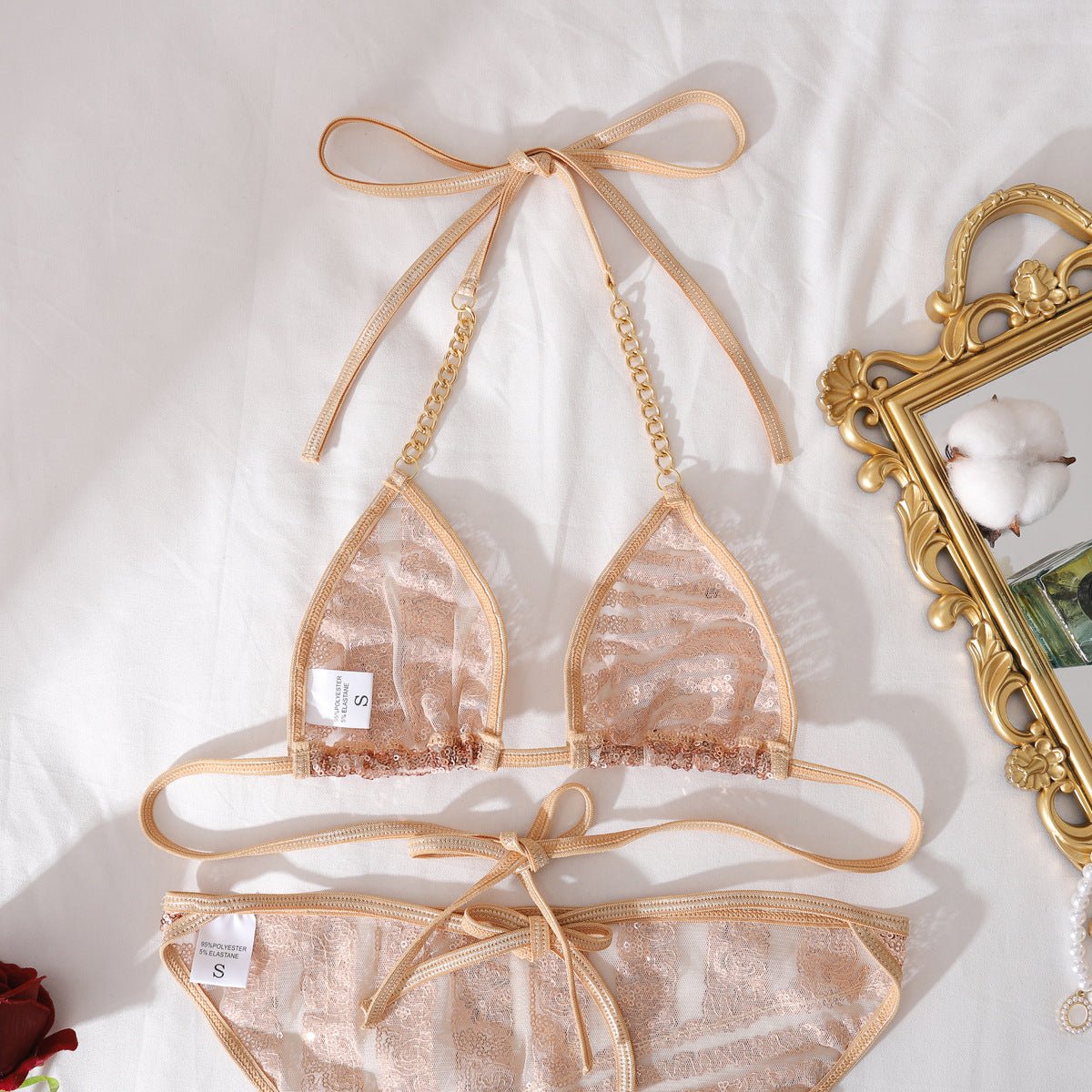 Women Summer High Silver Silk Push - Up Shaping Lingerie - BamBam