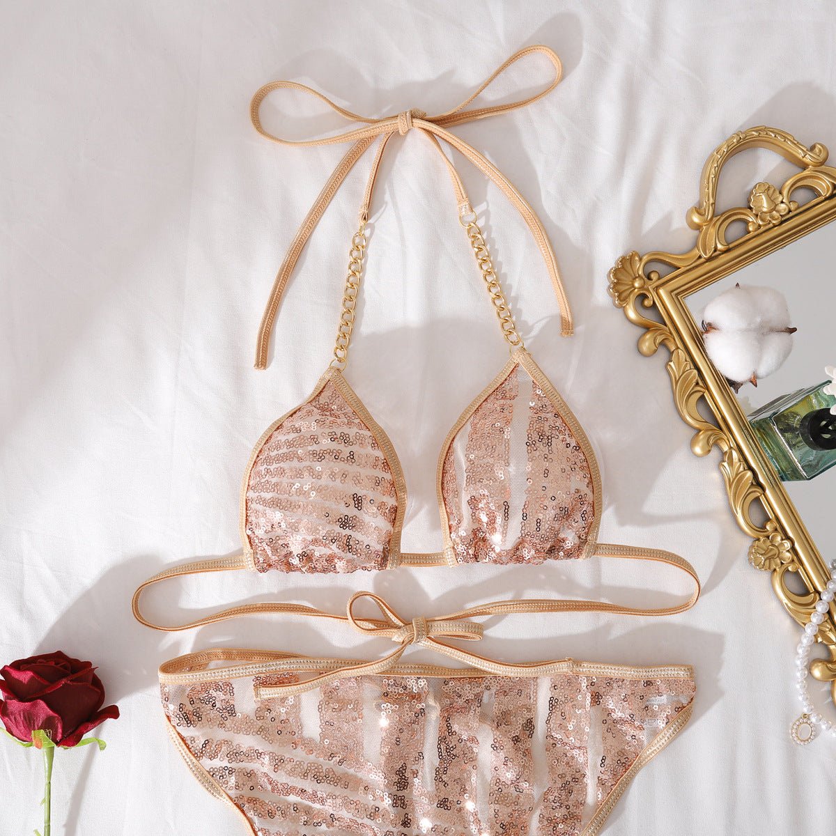 Women Summer High Silver Silk Push - Up Shaping Lingerie - BamBam