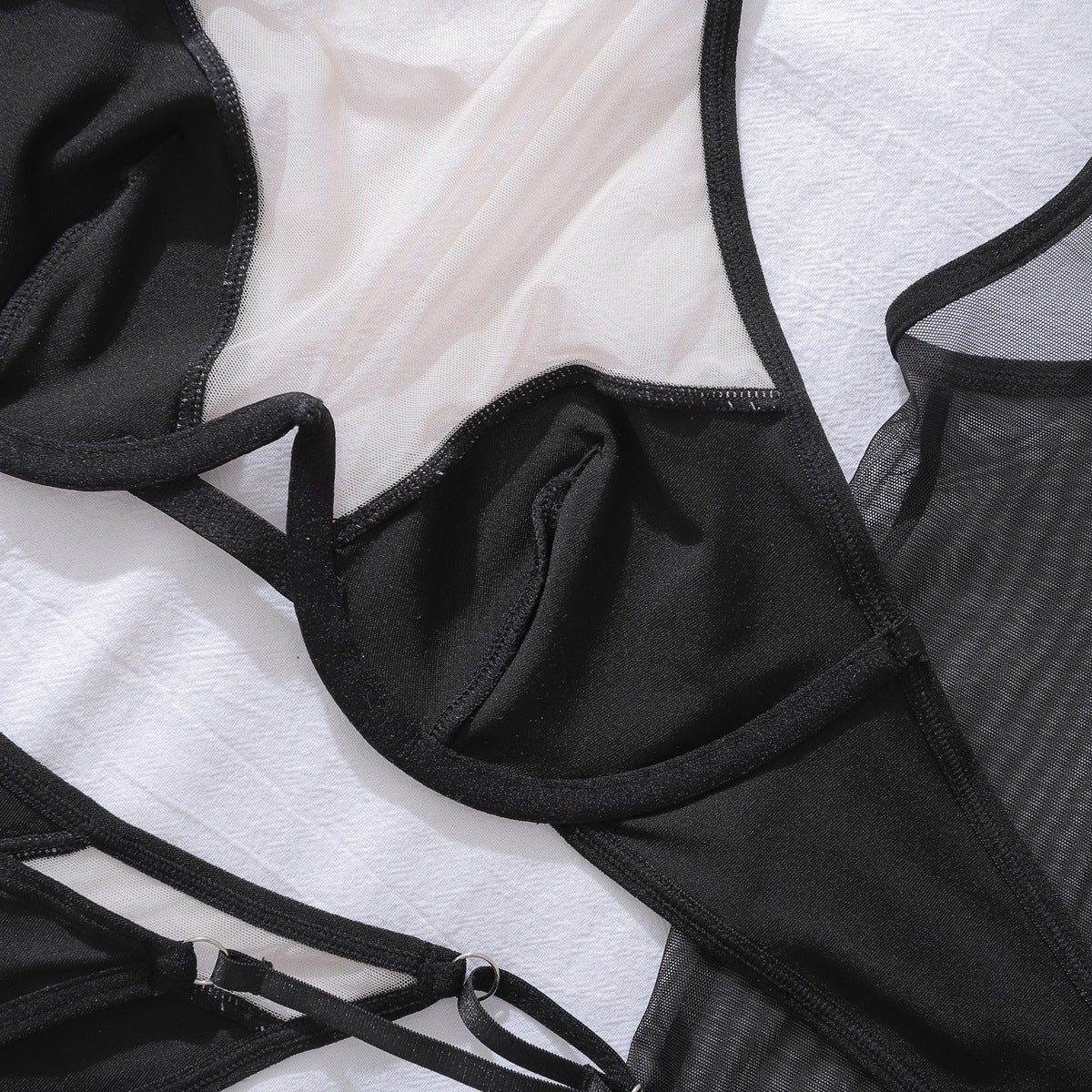 Women Tulle See - Through Halter Neck Sleeve Shaping Lingerie - BamBam