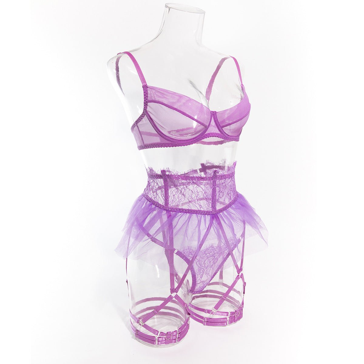 Women tutu see - through black tulle Sexy lingerie set - BamBam