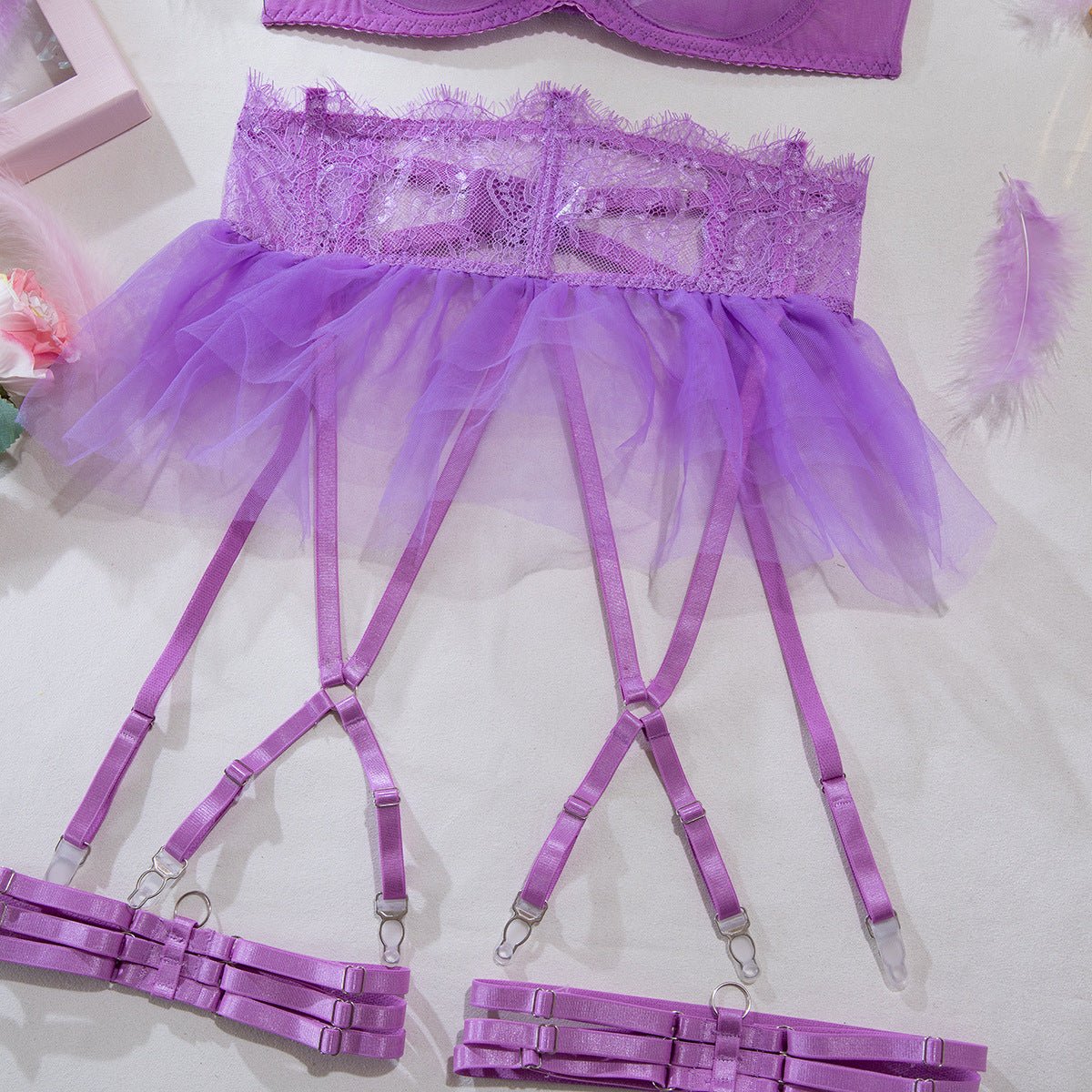 Women tutu see - through black tulle Sexy lingerie set - BamBam