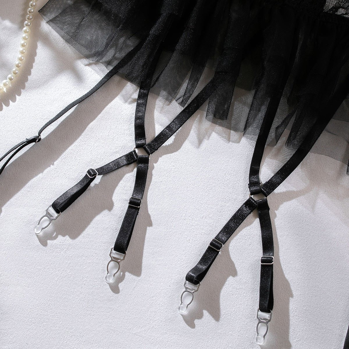 Women tutu see - through black tulle Sexy lingerie set - BamBam