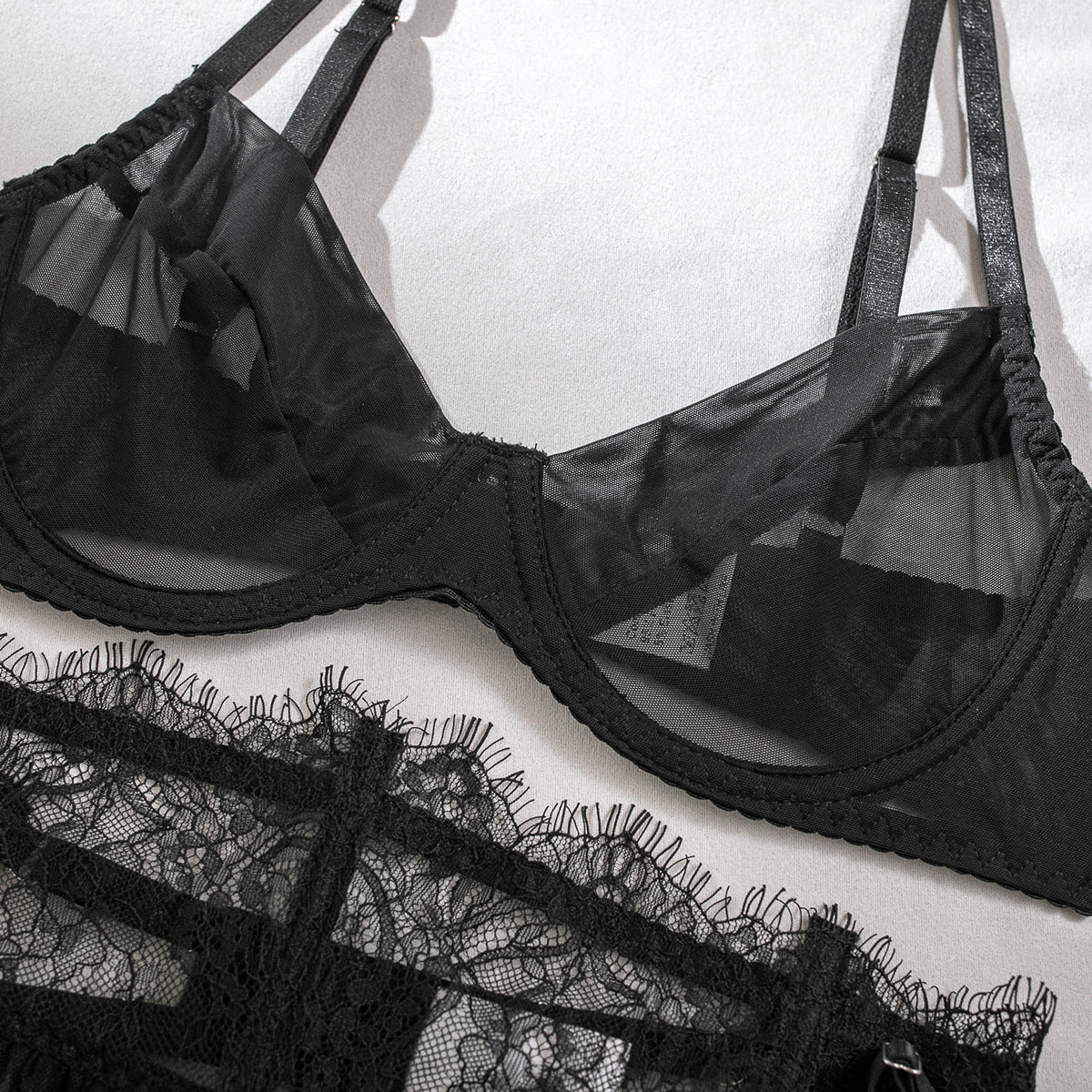 Women tutu see - through black tulle Sexy lingerie set - BamBam