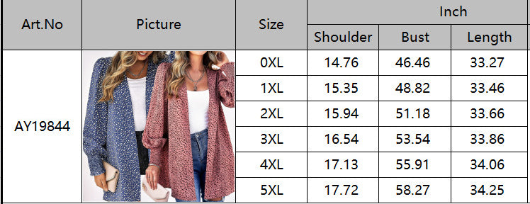 BamBam Plus Size Women French Leopard Print Cardigan Jacket - BamBam