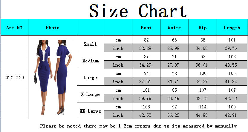 BamBam Sexy Fashion Solid Color Short Sleeve White Collar Women's Dress - BamBam