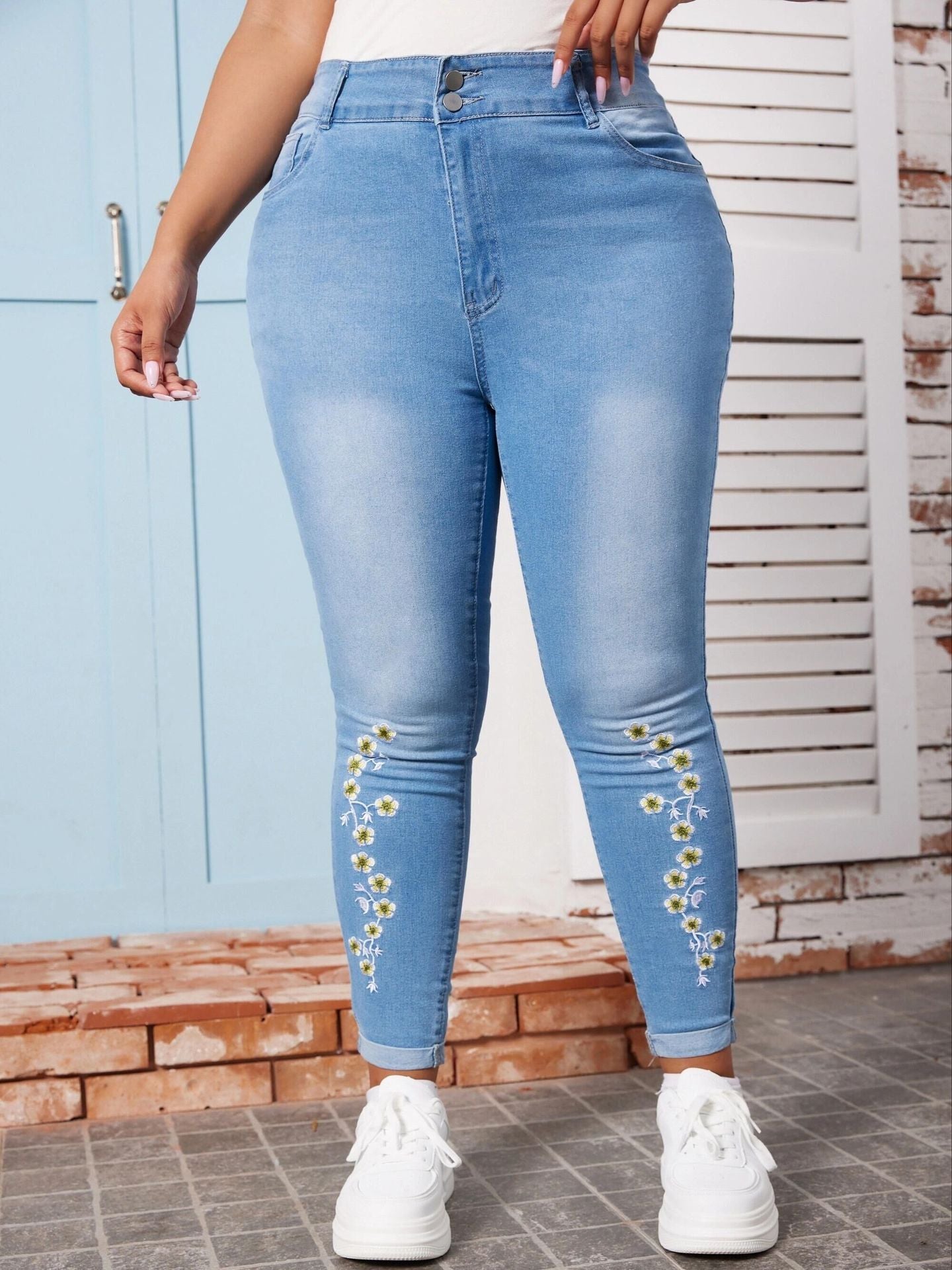 BamBam Fall Plus Size Women Stretch Denim Pants - BamBam