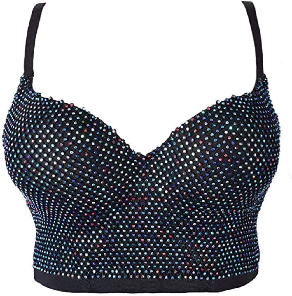 Party Sexy Beaded Strap Crop Top