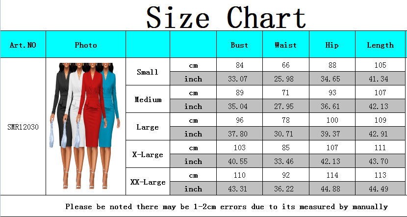 BamBam Sexy And Fashionable Solid Color Career Women's V-Neck Dress - BamBam