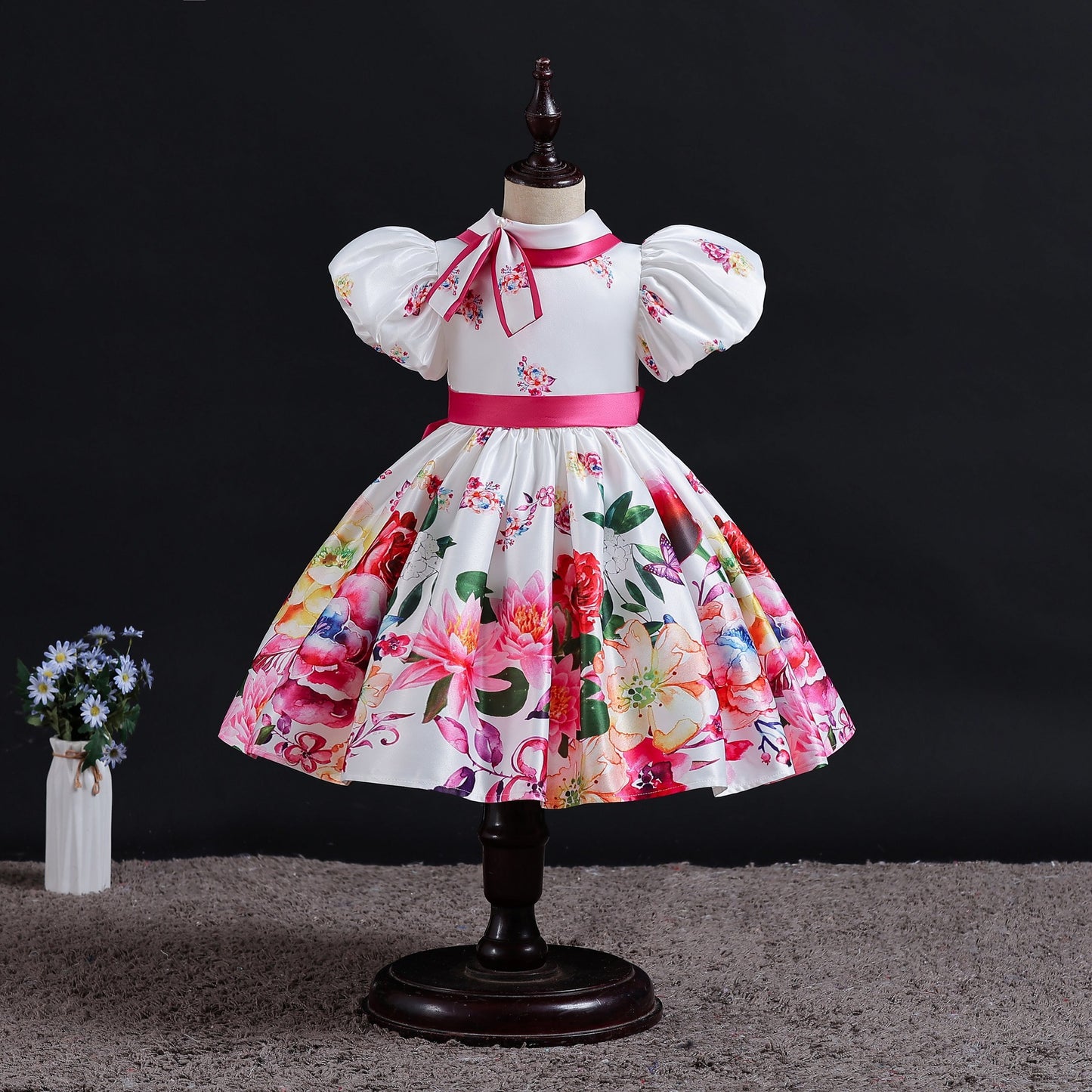 BamBam Children's Dress Birthday Princess Dress Flower Girl Little Girl Trendy Puffy Girls Performance Costume Summer - BamBam