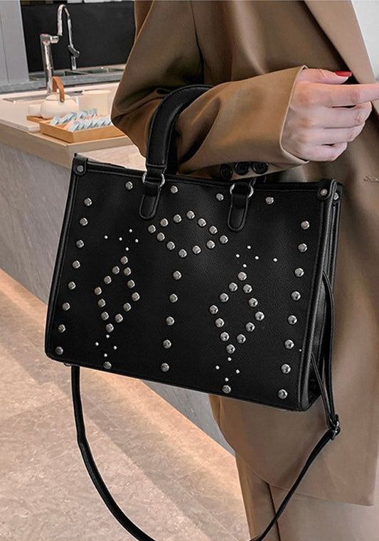 Fashion Rivet Shoulder Bag Women'S Leather Spring Simple Messenger Bag Tote Bag