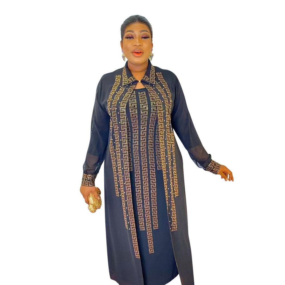 BamBam Beaded Bubble Dress Suit Dress Muslim Robe Women muslim - BamBam