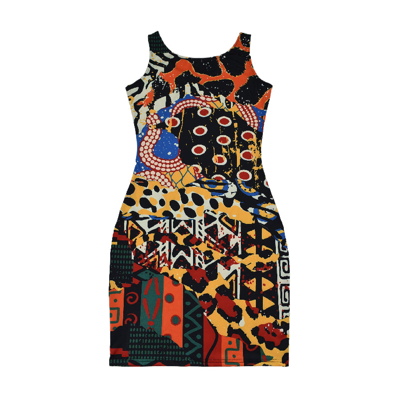 BamBam Sexy Fahionable Print Straps Bodycon Dress - BamBam Clothing