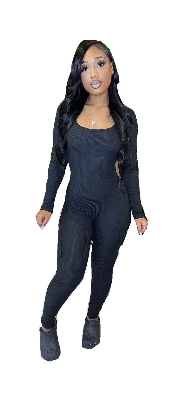 BamBam Women Patch Pocket Solid Jumpsuit - BamBam Clothing