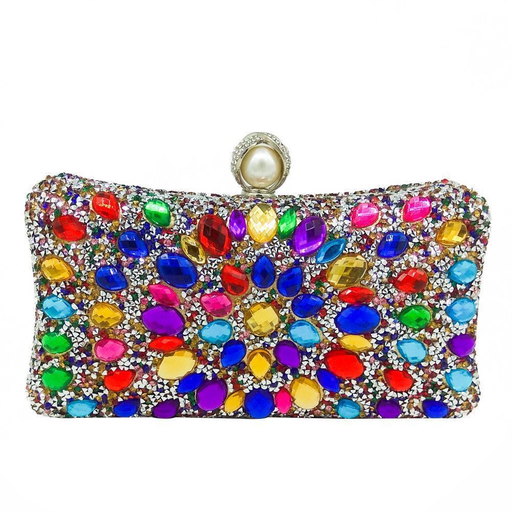 BamBam Women Multi-Color Beaded Evening Bag - BamBam