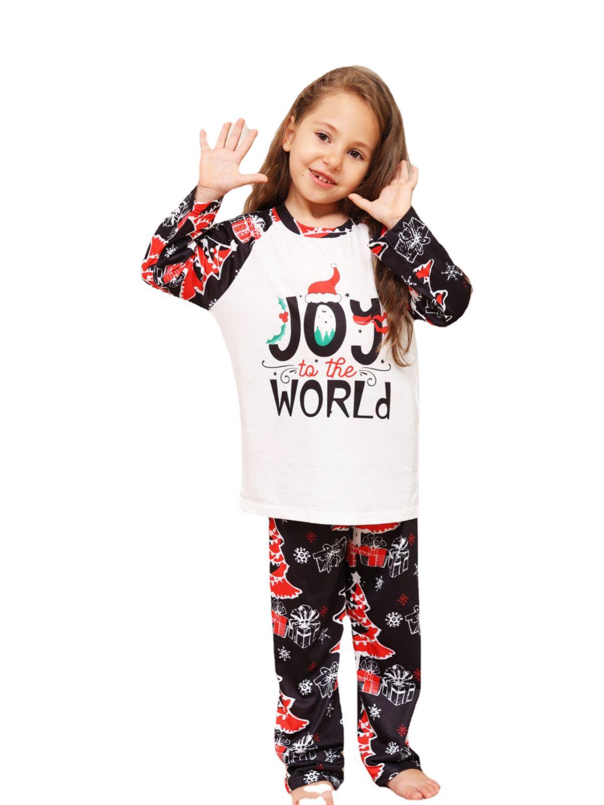 BamBam Letter Snowflake Star Printed Christmas Parent-Child Pajamas Outfit Home Clothes - BamBam