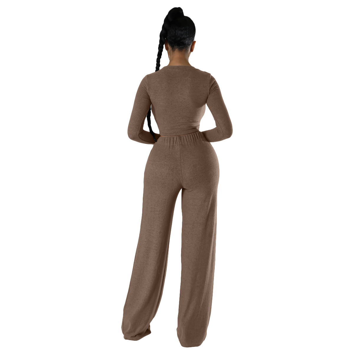 BamBam Women's Autumn And Winter Casual Tops And Pants Two-Piece Set - BamBam