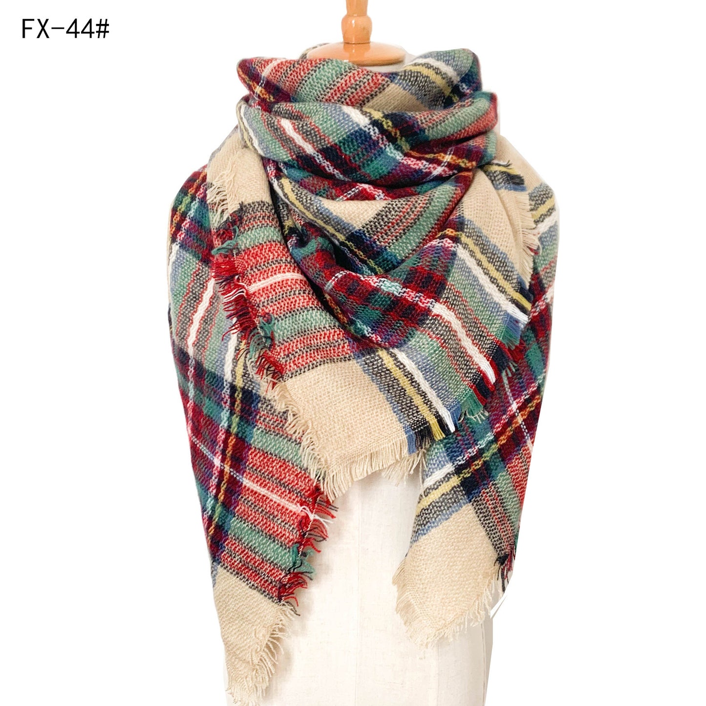 BamBam Autumn and winter imitation cashmere plaid square scarf scarf shawl - BamBam